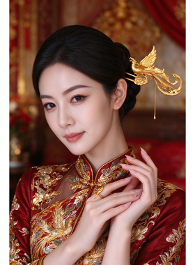 金包银凤中式新娘发簪