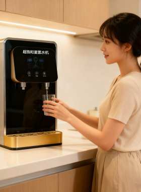 超饱和富氢水机饮水机家用RO反渗透过滤冷热两用一体台式饮水机