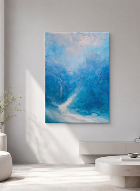 流水生财简约现代客厅装饰画