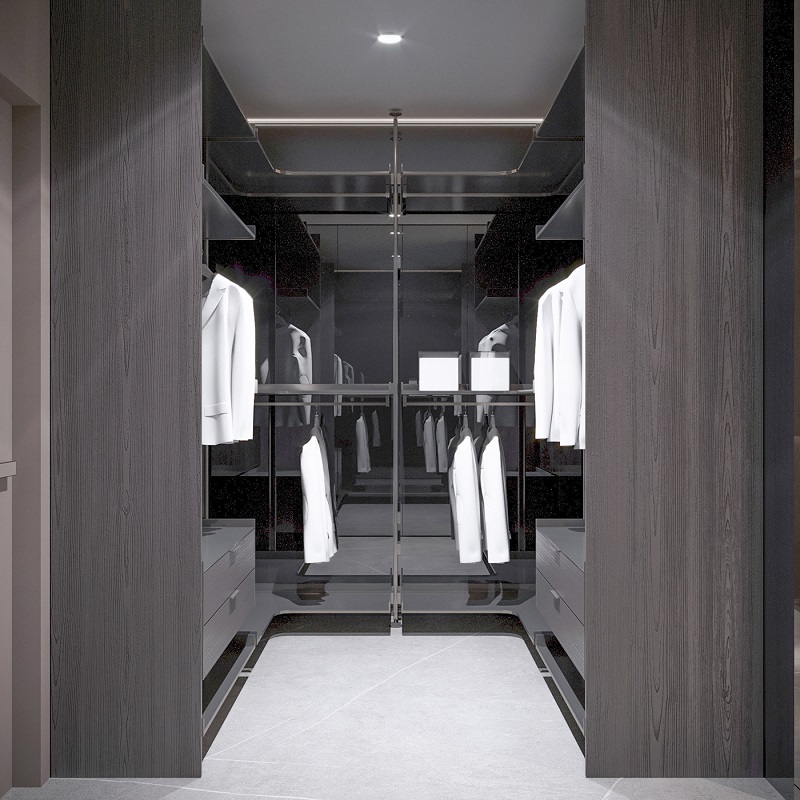 香港全屋定制衣柜走入式衣帽间一门到顶整体卧室衣柜现代家具定做-图3