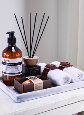 样板间装饰品摆件洗手台托盘香薰