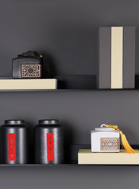 摆件新中式客厅禅意茶叶罐装饰品