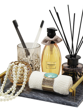 瓷砖卫浴托盘轻奢托盘摆件轻奢风