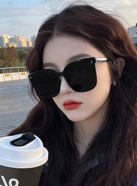 男女通用方框款墨镜女潮韩国大框圆脸蹦迪蓝遮阳防紫外线太阳镜