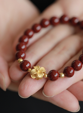 原创设计高含量朱砂紫金砂手链简单大气本命年送妈妈手串礼物长辈