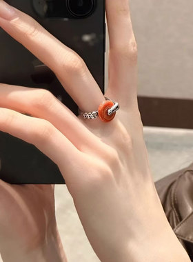 复古s925银铜钱平安扣戒指