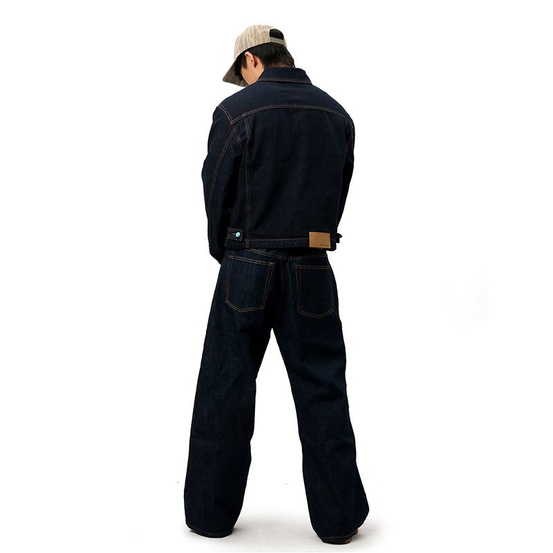 IREX 丹宁色原牛廓形宽肩短款牛仔夹克正肩定制仿绿松石复古外套,淘宝优惠券,粉丝福利购,淘宝优惠卷