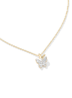 金色蝴蝶吊坠项链女款