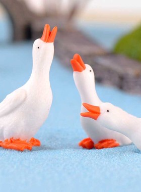 造景可爱风白色天鹅树脂小饰品