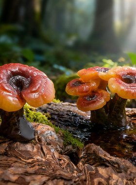 树脂仿真野生灵芝微景观植物摆件