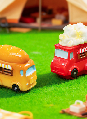 微景观手工造景卡通食品车早餐车