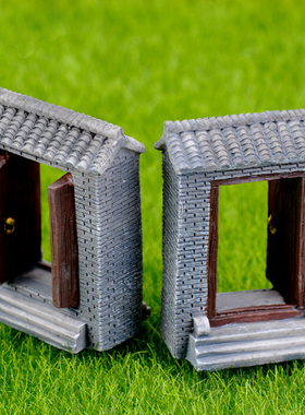 促销卡通风小门树脂造景瓦房青砖