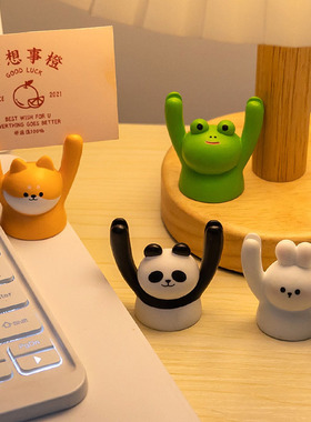 树脂留言夹卡通桌面小动物摆件
