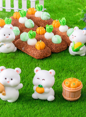 树脂摆件卡通微景观小熊手工