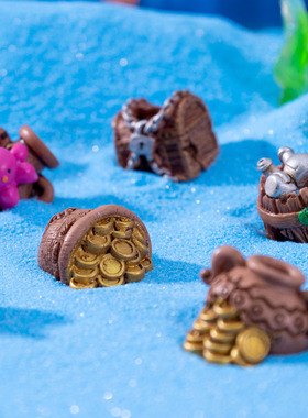 微景观鱼缸造景宝箱装饰摆件