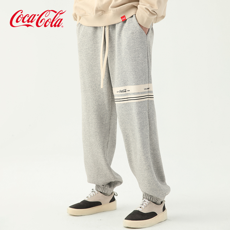 Coca-Cola/可口可乐裤子男夏季薄款美式休闲束脚裤卫裤潮流运动裤 - 图1