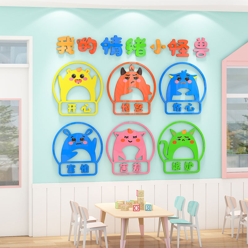 幼儿园环创主题儿童控制情绪墙贴学校教室布置心理咨询室墙面装饰