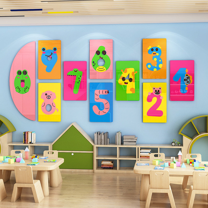 幼儿园教室墙面装饰环创主题墙布置认识数字墙贴纸卡通创意半成品