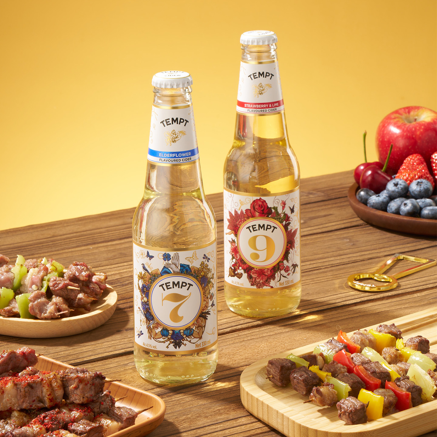 TEMPT诱惑七号诱惑全家桶西打果酒微醺女士酒女生气泡甜酒水果酒