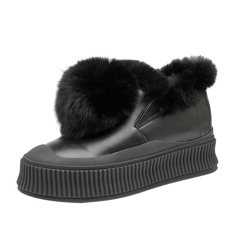 内增高毛毛鞋女冬外穿厚底2022新款韩版防水一脚蹬懒人保暖棉鞋潮 - 图3
