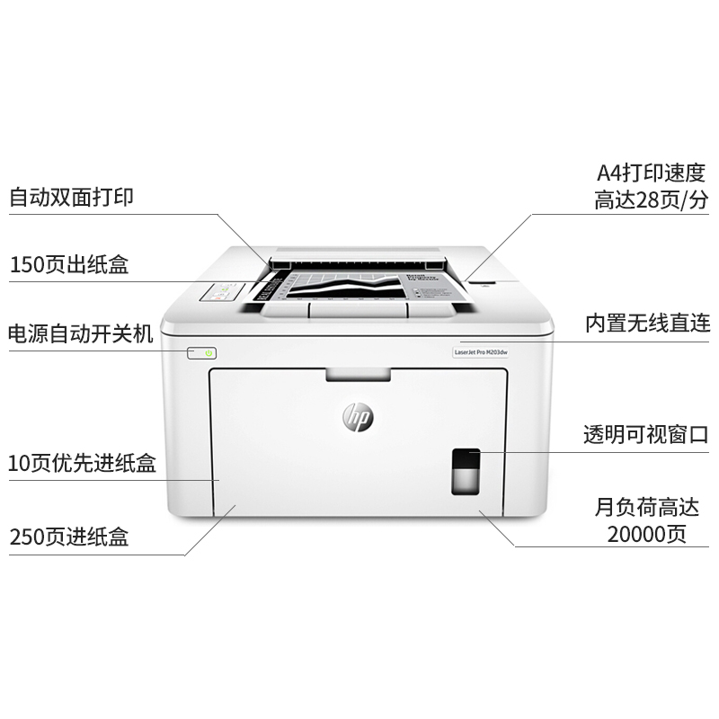 惠普hpM203dw/305/403dn/405dw黑白激光打印机家用小型办公室商务 - 图0