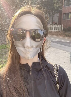 冰丝真丝防晒面罩女夏季防紫外线全脸防护抗防紫外线脸基尼口罩