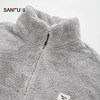Sanfu Men's Winter Zipper Stand Collar Plush Home Clothes Comfortable Simple Loose Pajamas Set 531786