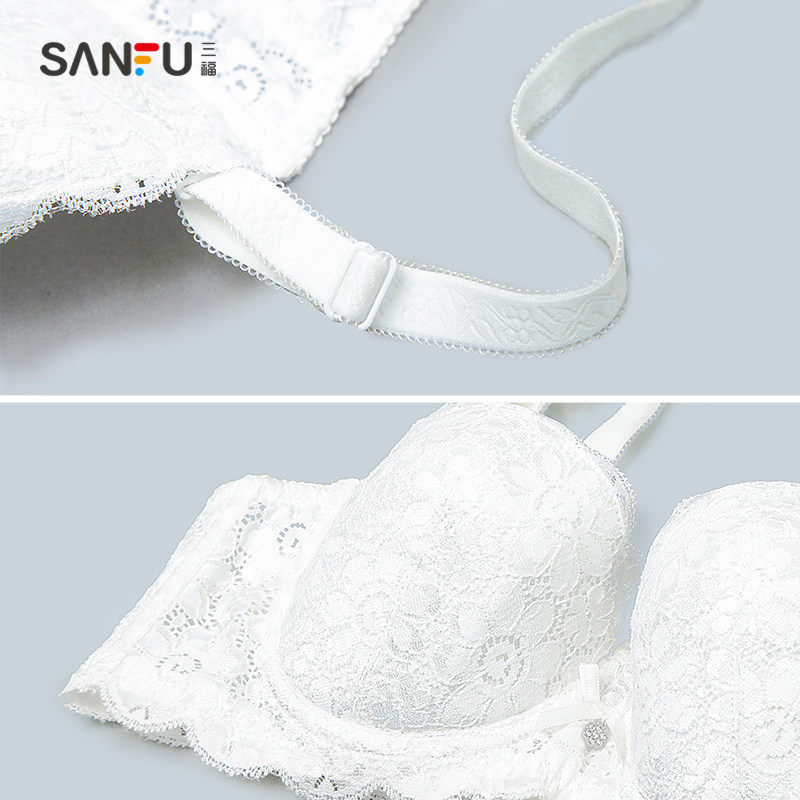 官方旗舰店官网夏季蕾丝半杯文胸 三福时尚内衣文胸