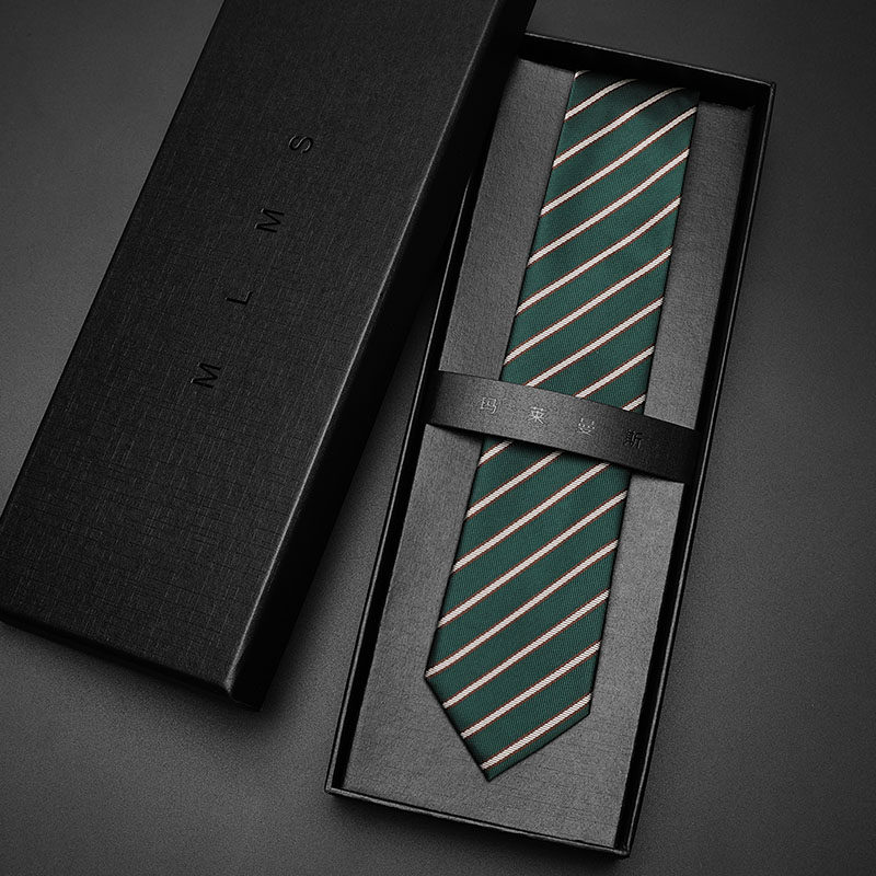 男士领带男高级感时尚墨绿棕色双条纹休闲年轻衬衫女装饰学院风潮,淘宝优惠券,粉丝福利购,淘宝优惠卷