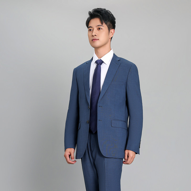 沃尔沃4S店新款西装职业男士正装蓝灰色修身西服工作服销售男工装,淘宝优惠券,粉丝福利购,淘宝优惠卷
