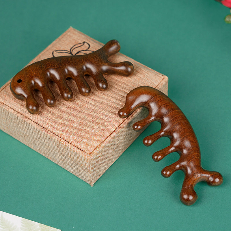 经络梳子檀木头部按摩梳小海豚头疗梳眼部颈部按摩器养生直销,淘宝优惠券,粉丝福利购,淘宝优惠卷