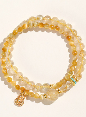 普陀山过炉发货黄水晶招财手串