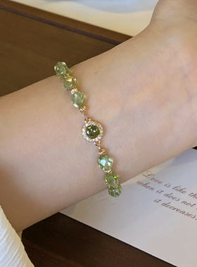 鲛人语/绿野仙踪 原创橄榄绿火磨珠手链气质高级感清新手串生日