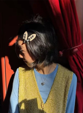 发财宅女同款金属小花无痕发夹女刘海夹侧边边夹可爱高级感鸭嘴夹