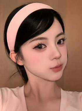 粉色针织宽边高颅顶发箍女款夏2025新款高级感压发适合夏天的头箍