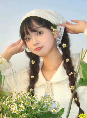田园风蕾丝头巾发箍款一体三角巾发带女夏季海边头饰2025新款发饰