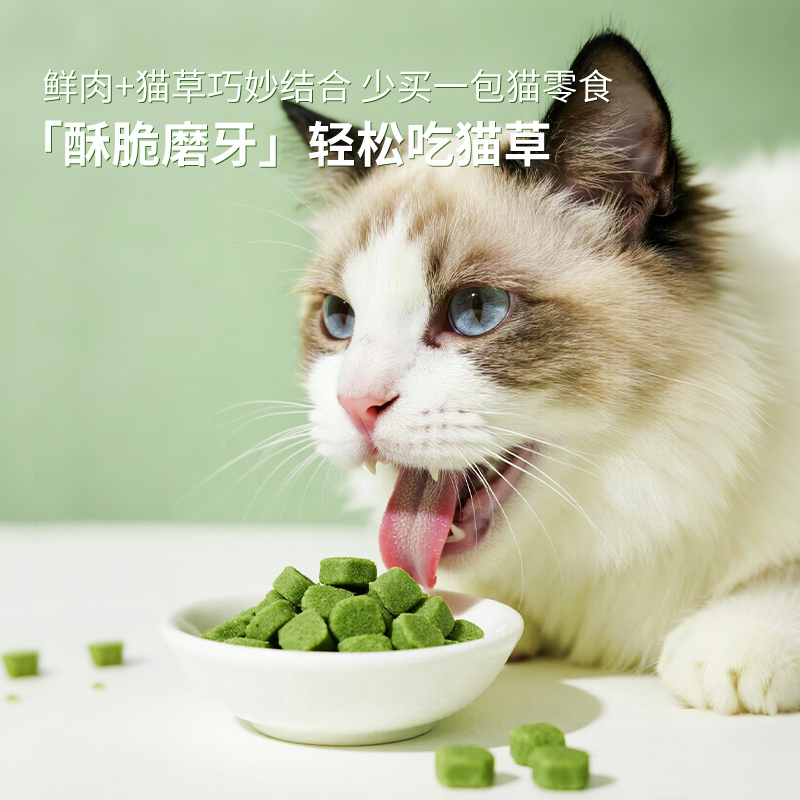 猫草粒猫草棒磨牙化毛排毛猫咪零食冻干补充营养猫草片宠物猫粮洁 - 图3