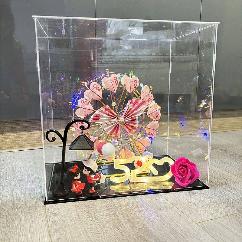 摩天轮有钱花材料包520旋转风车亚克力手提盒情人节生日礼物闺蜜