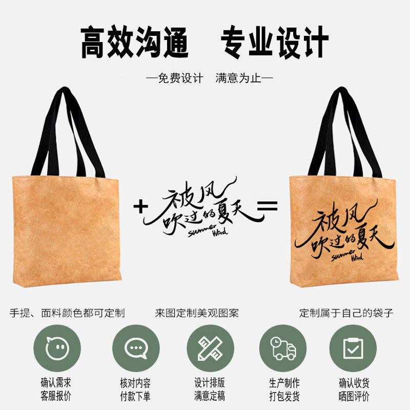 杜邦纸袋定制logo广告手提袋定做挎包水洗牛皮袋帆布包可来图印刷,淘宝优惠券,粉丝福利购,淘宝优惠卷