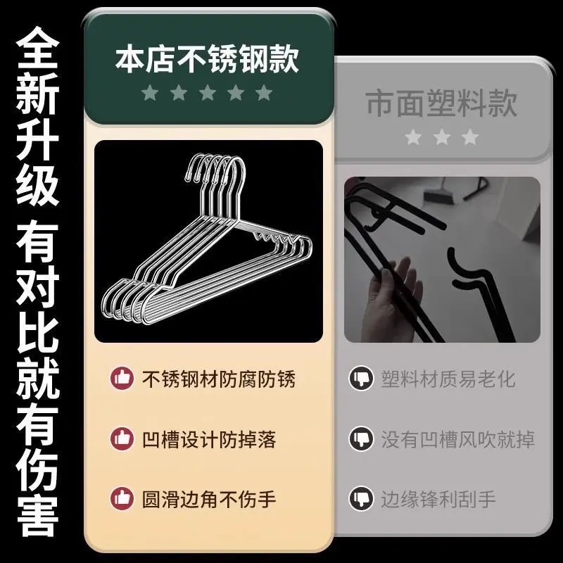 【活动中】304不锈钢衣架无痕家用晾衣服撑子衣挂晒衣架学生宿舍,淘宝优惠券,粉丝福利购,淘宝优惠卷