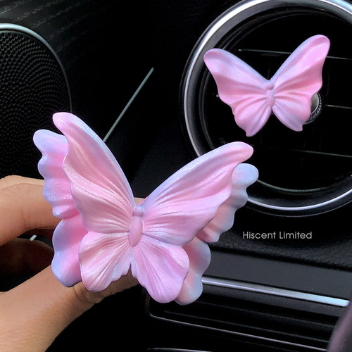 高级感蝴蝶出风口装饰车载香薰汽车香水香氛花朵扩香石车内饰摆件 - 图2