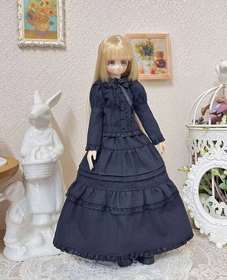 Azone blythe ob24 光魇双生 复古欧式黑白两色 衬衫长裙两件套,淘宝优惠券,粉丝福利购,淘宝优惠卷