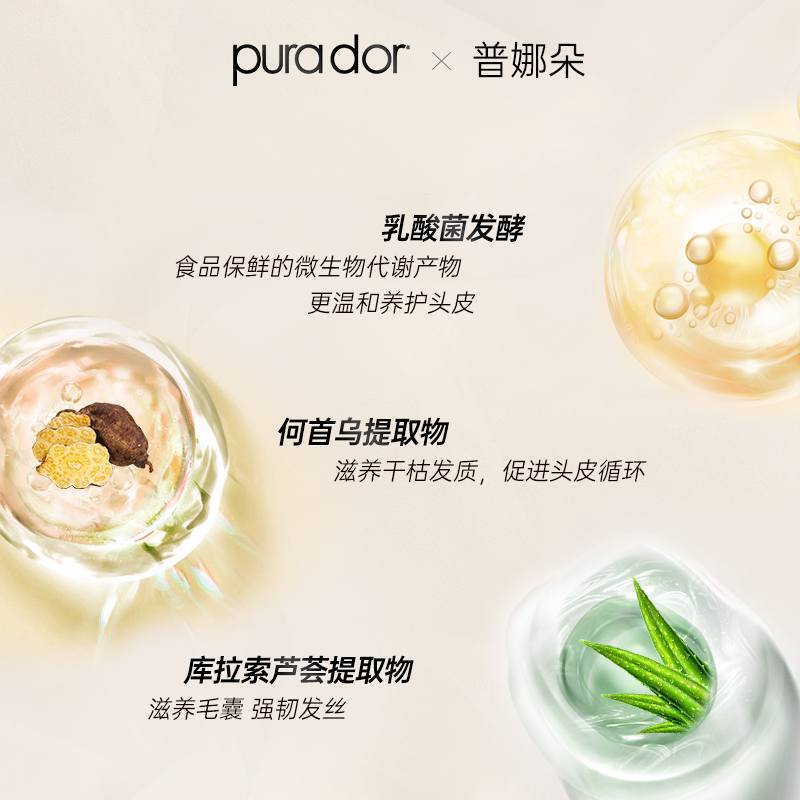 美国Purador普娜朵金标洗发水无硅油蓬松丰盈防掉控油深层修护