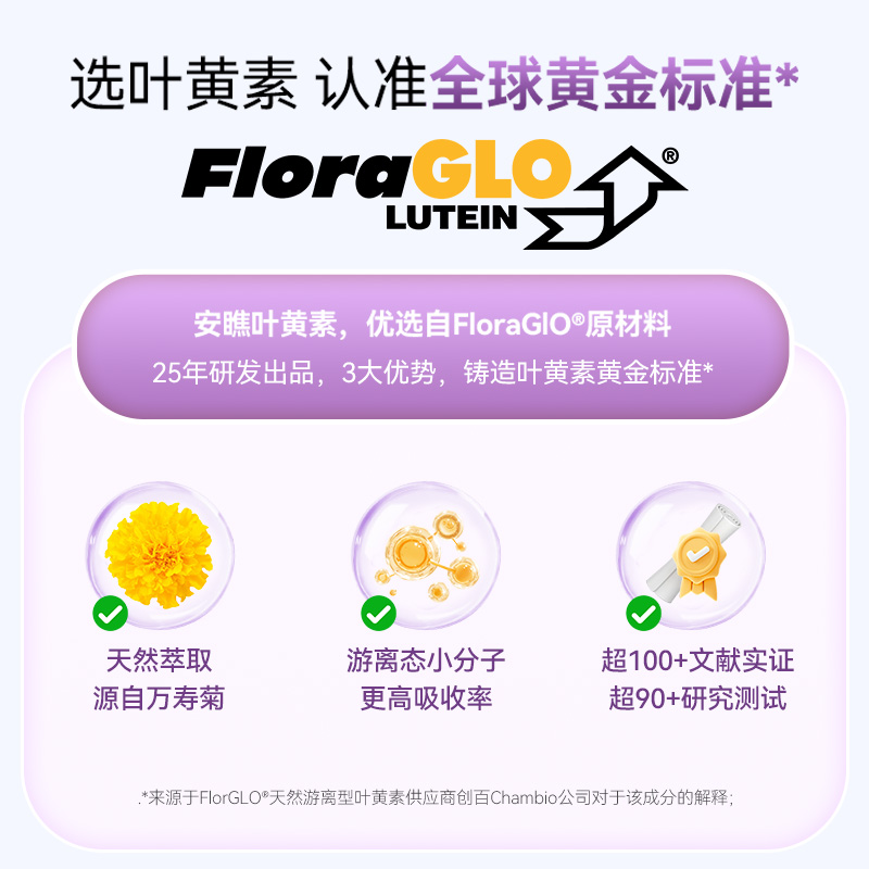 安瞧进口瞧元素中老年叶黄素护眼胶囊AREDS2干涩疲劳模糊保健品