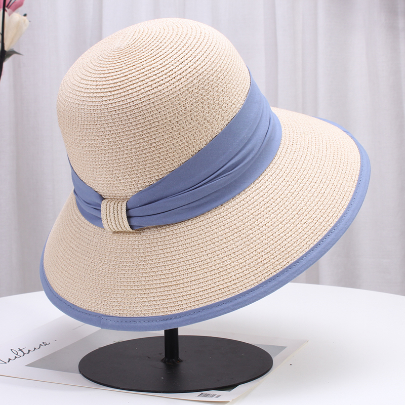 日本草帽子夏天大檐渔夫帽休闲出游可折叠太阳帽海边度假遮阳帽女
