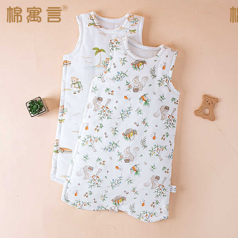 宝宝睡袋秋冬款儿童睡袍冬季保暖睡衣婴儿加厚背心式睡觉防踢被子 - 图1