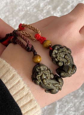 金曜石貔貅冰种貔貅曜石貔貅饰品黑曜石