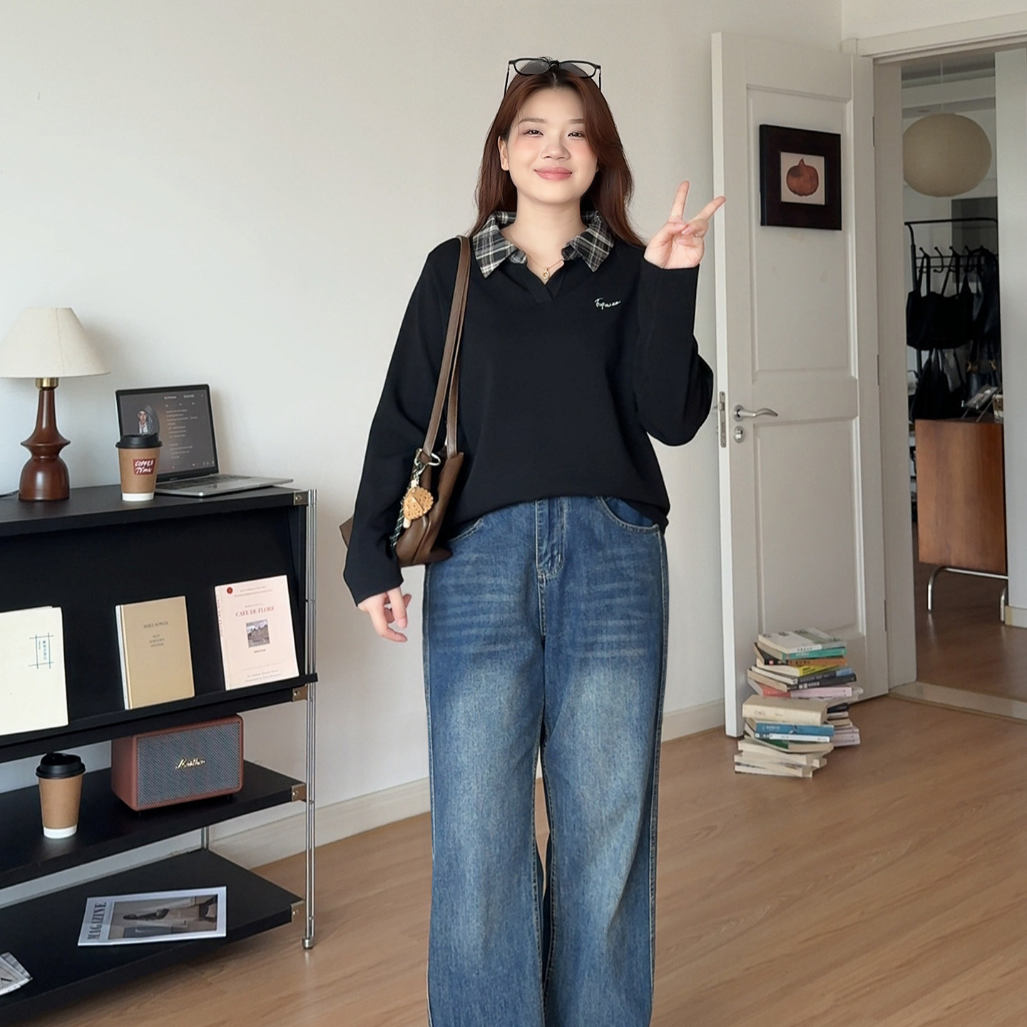 微胖的喵喵大码女装胖mm秋季新款穿搭遮肉显瘦设计感针织上衣3305,淘宝优惠券,粉丝福利购,淘宝优惠卷