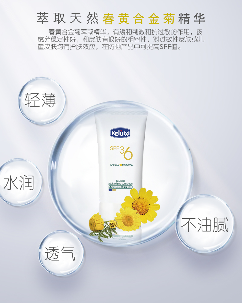 可瑞西水嫩倍护防晒霜轻薄透气易涂抹SPF36水润户外隔离紫外线 - 图1