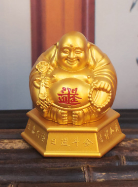 黄铜日进斗金弥勒佛和气招财笑脸佛中式佛像家居工艺品摆件厂家